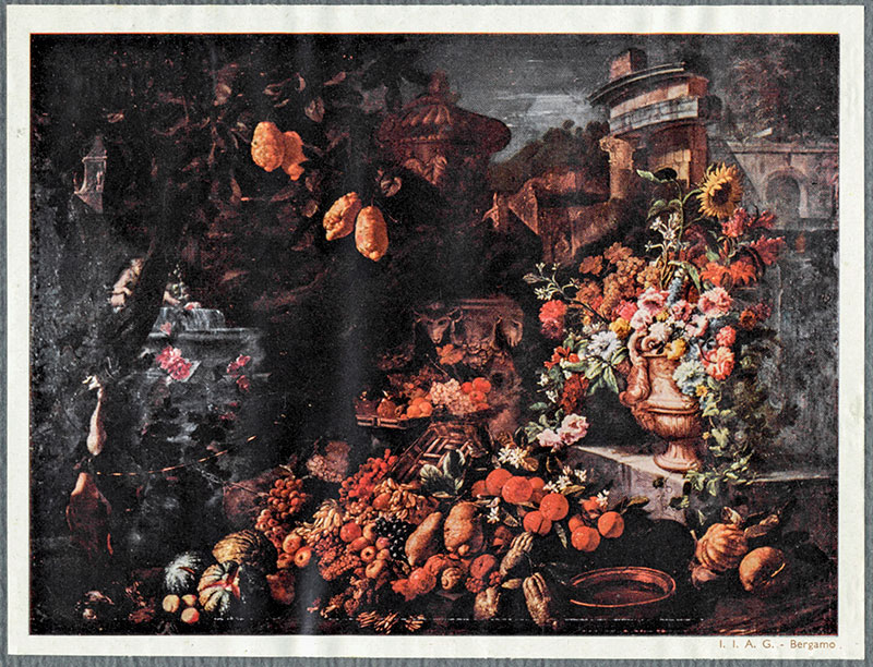Istituto Italiano d'Arti Grafiche — Giovan Battista Ruoppolo (1620-1683): Frutta e fiori. (Napoli, Pinacoteca Nazionale) — insieme